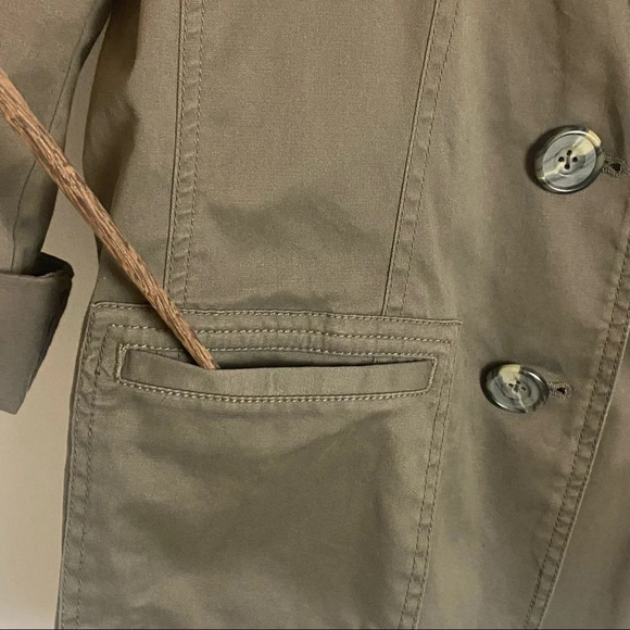 JJill Army Green Utility Blazer Jacket Coat Size XS Classic Capsule Staple - Picture 9 of 13